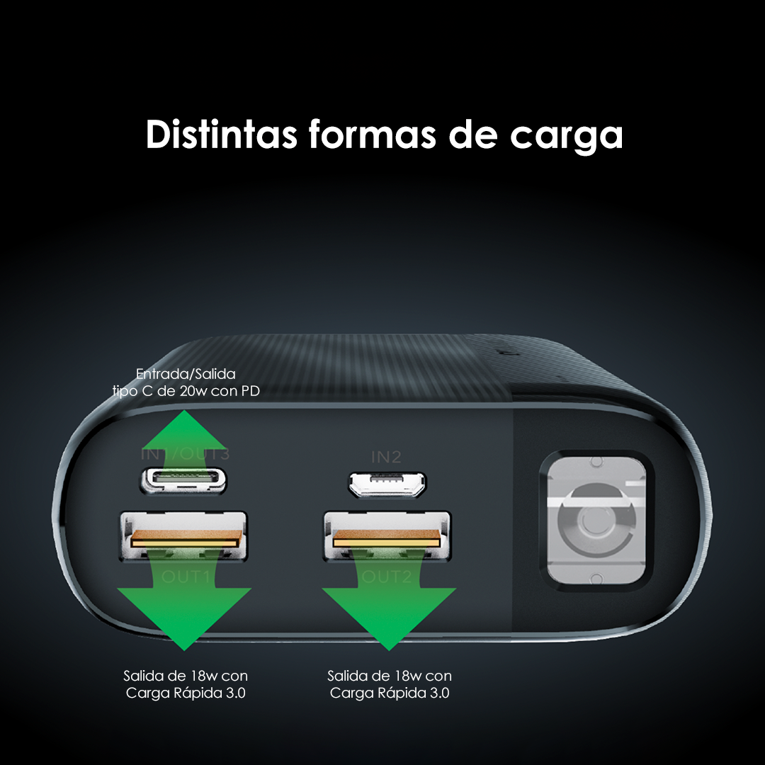 Batería Externa 20.000 mAh Traveler 4 Pro Negra Oraimo