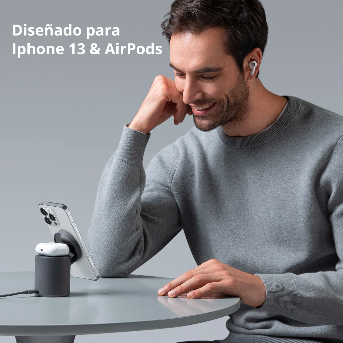 Cargador magnético inalámbrico MagGo 2 en 1 Azul