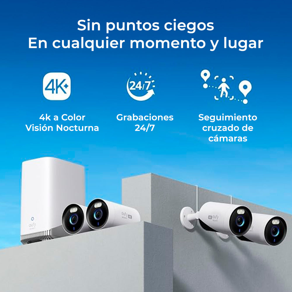 Kit Profesional EufyCam E330: Hub + 2 Cámaras Eufy