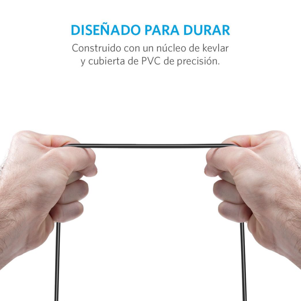 Cable USB-A a USB-C, material plástico, largo 0.9 metros, color Negro