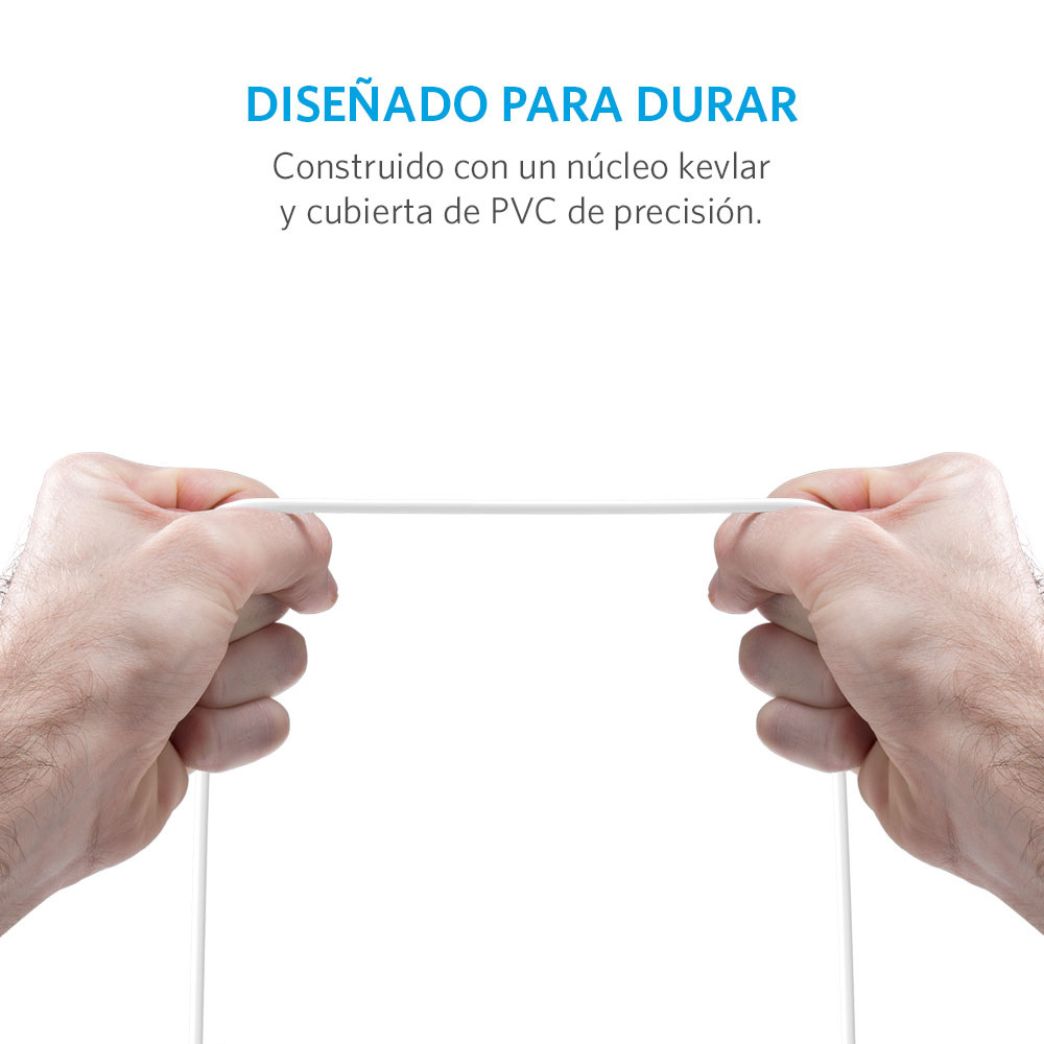 Cable PowerLine USB-A a USB-C 3.0 0.9m Blanco