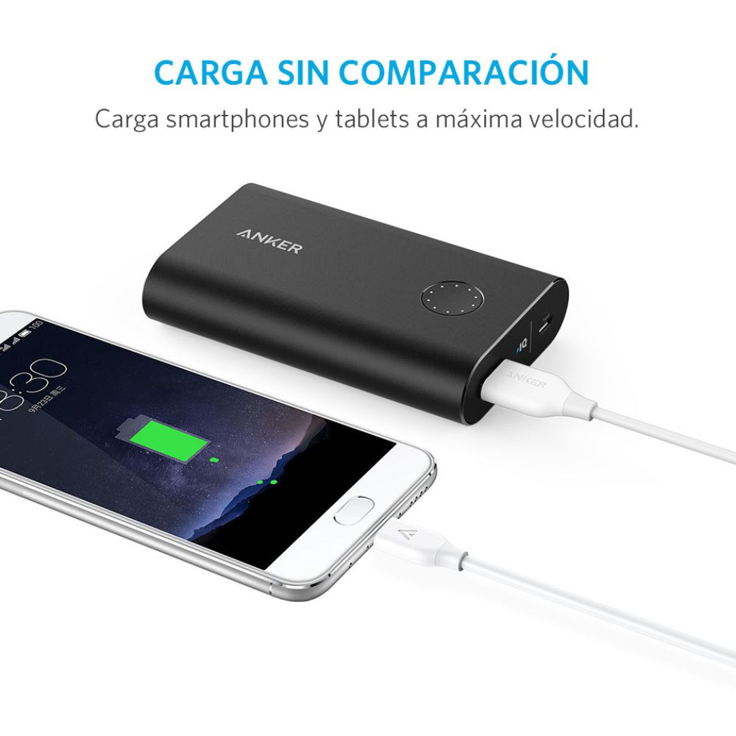Cable PowerLine USB-A a USB-C 3.0 0.9m Blanco