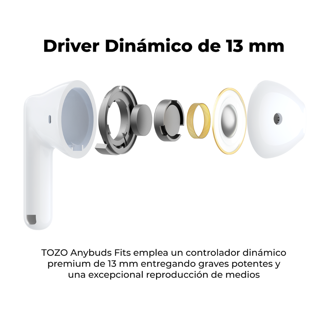 Audífonos True Wireless Anybuds Dinámicos Premium Tozo
