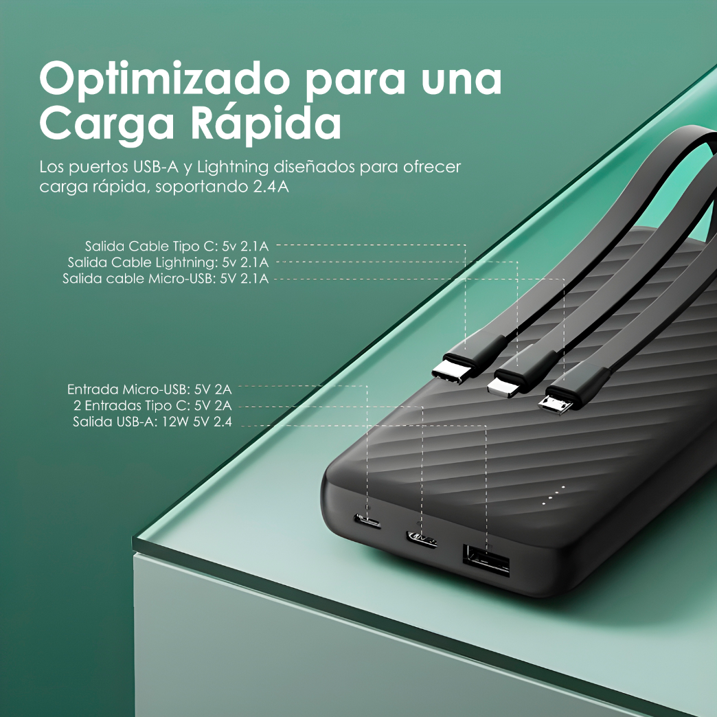 Batería Externa Oraimo 3 entradas