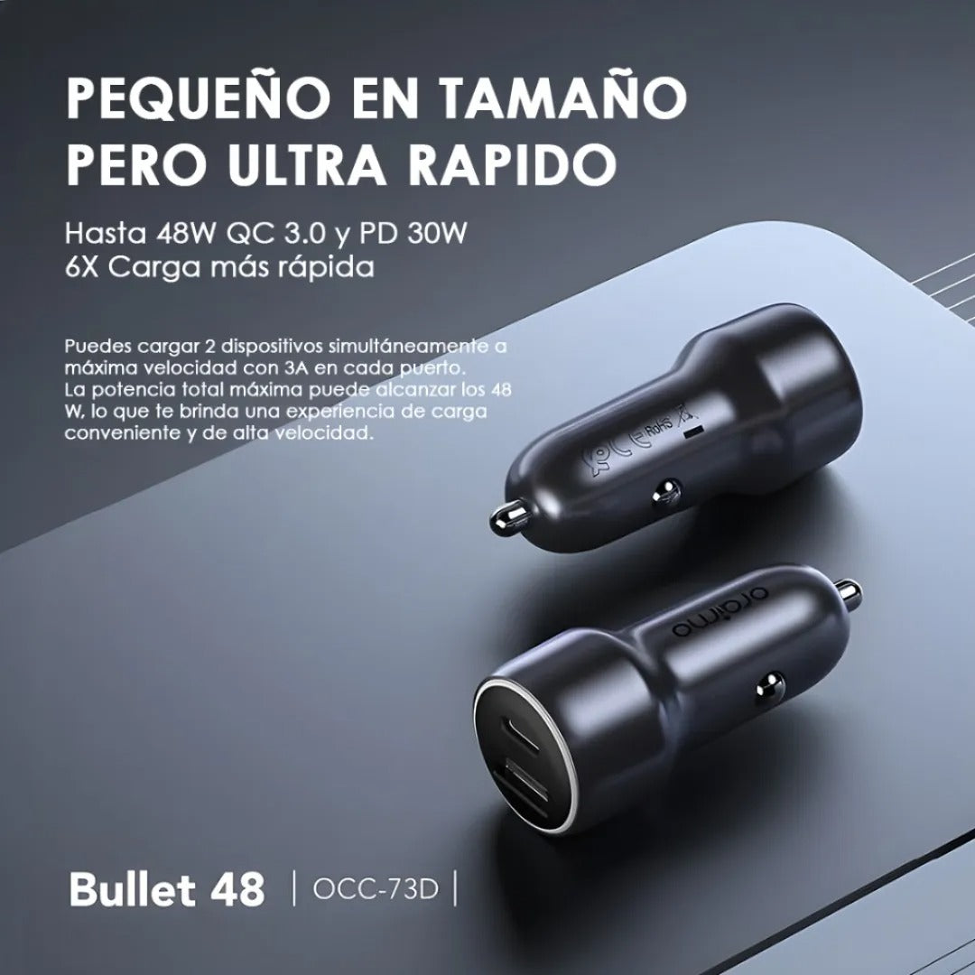 Cargador de Auto OCC-73D Negro