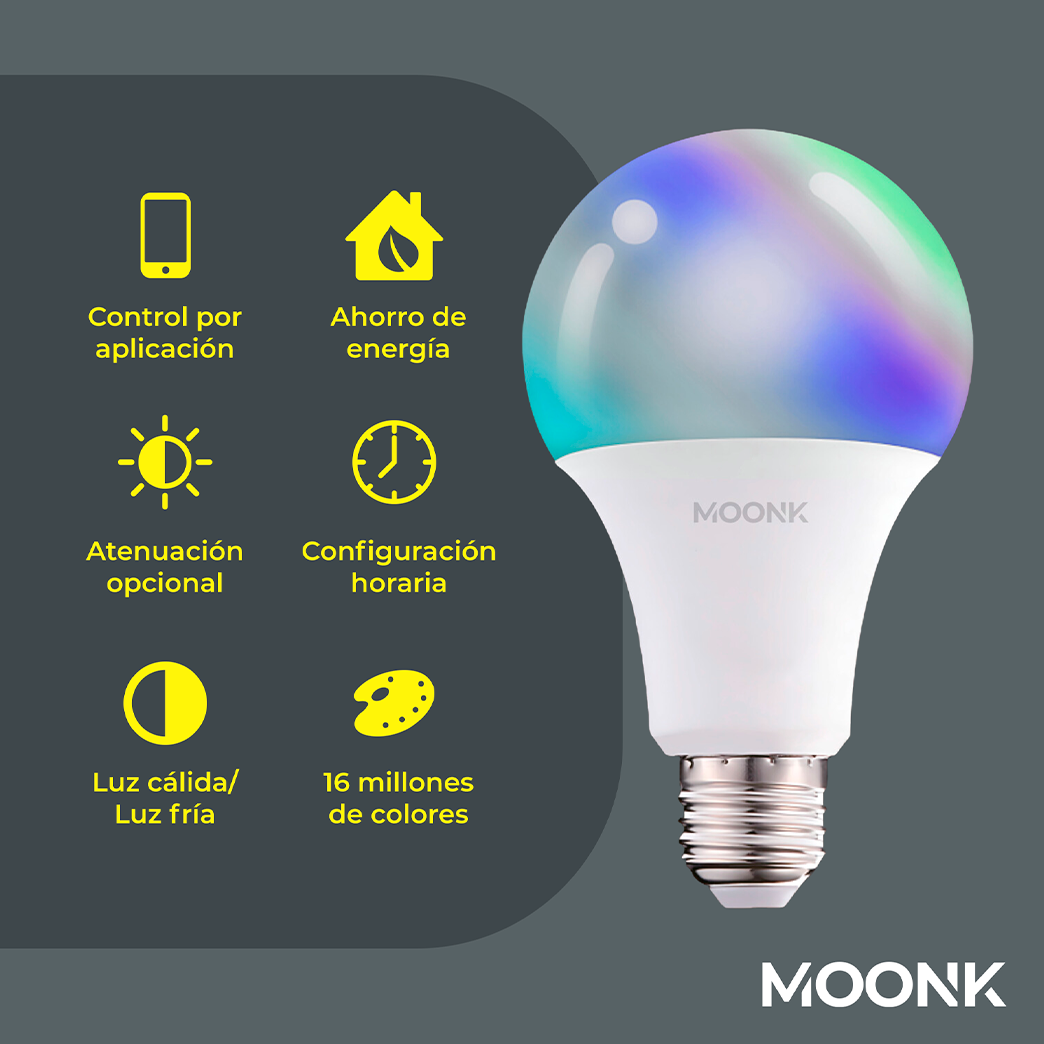 Ampotella Led Inteligente Led Bulb Multicolor Moonk