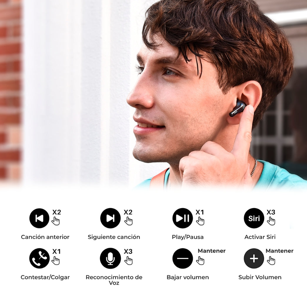 Audífonos Agile Pods True Wireless Negro Tozo
