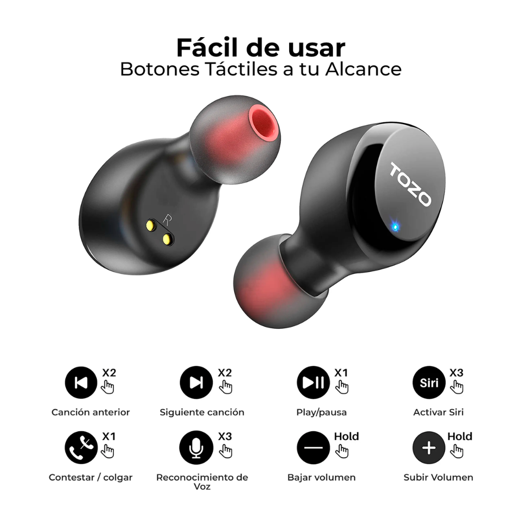 Audífonos True Wireless Earbuds Ipx8 Tozo