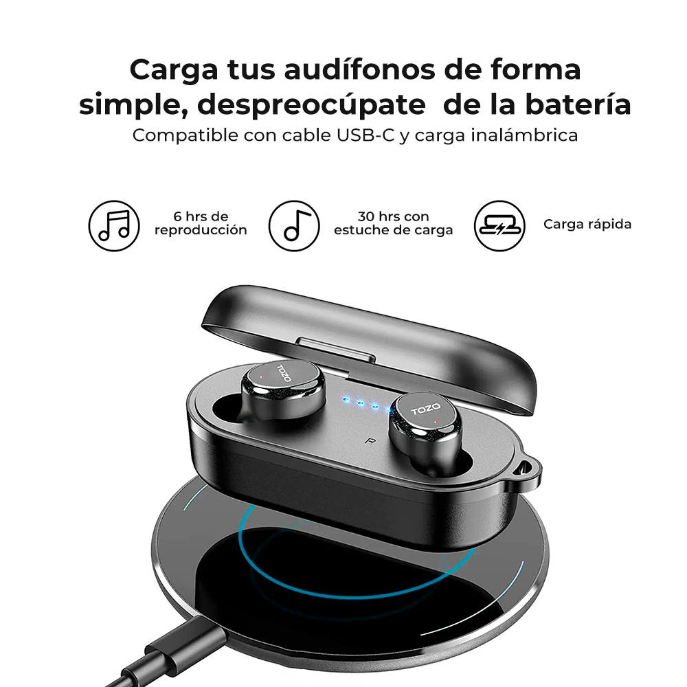 Audífonos True Wireless Con Bluetooth T10s Negro Tozo