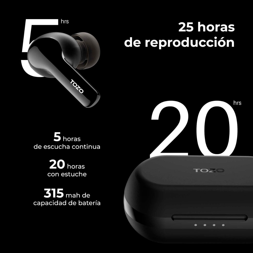 Audífonos Agile Pods True Wireless Negro Tozo