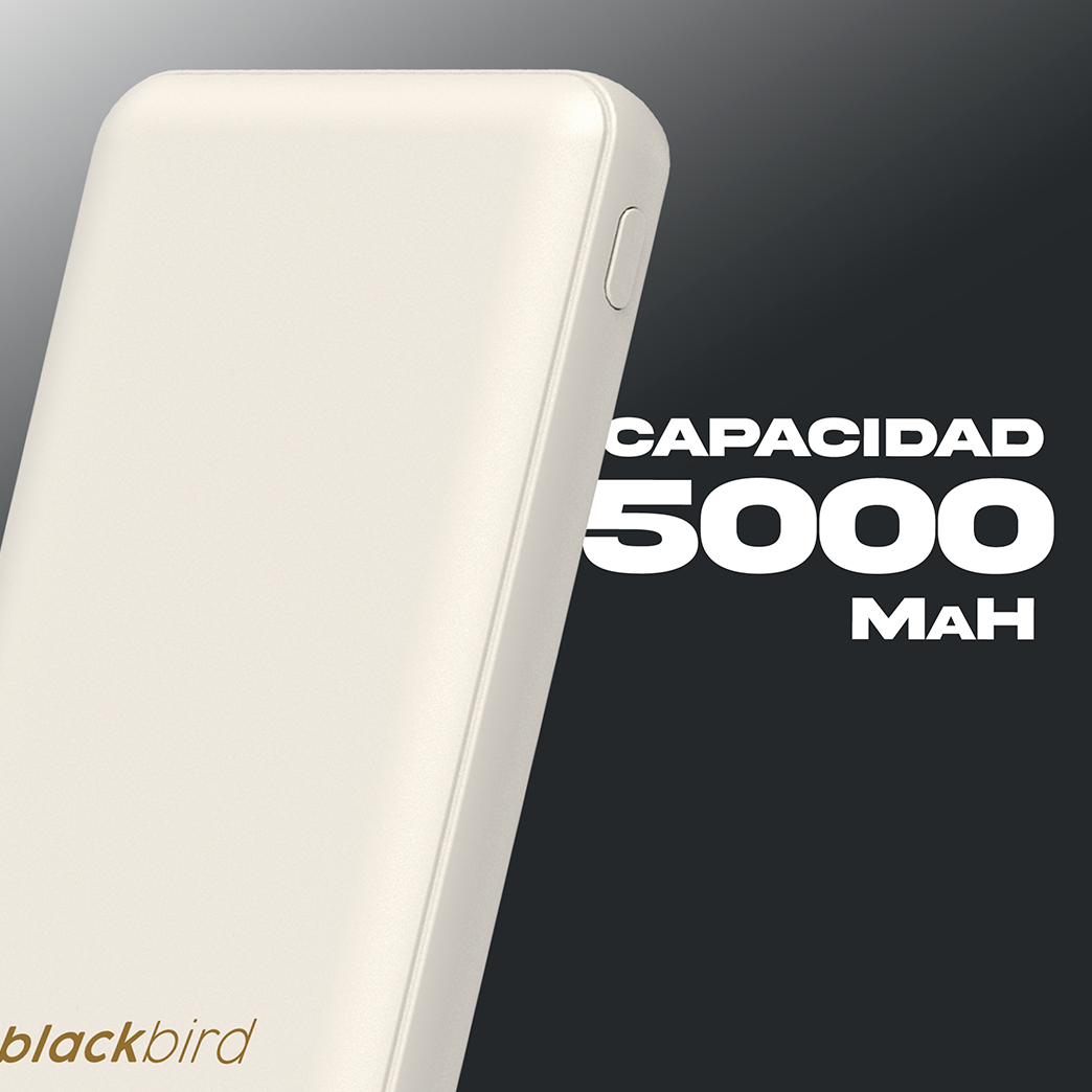 Audífonos Over Ear Bluetooth Con Powerbank Beige Blackbird