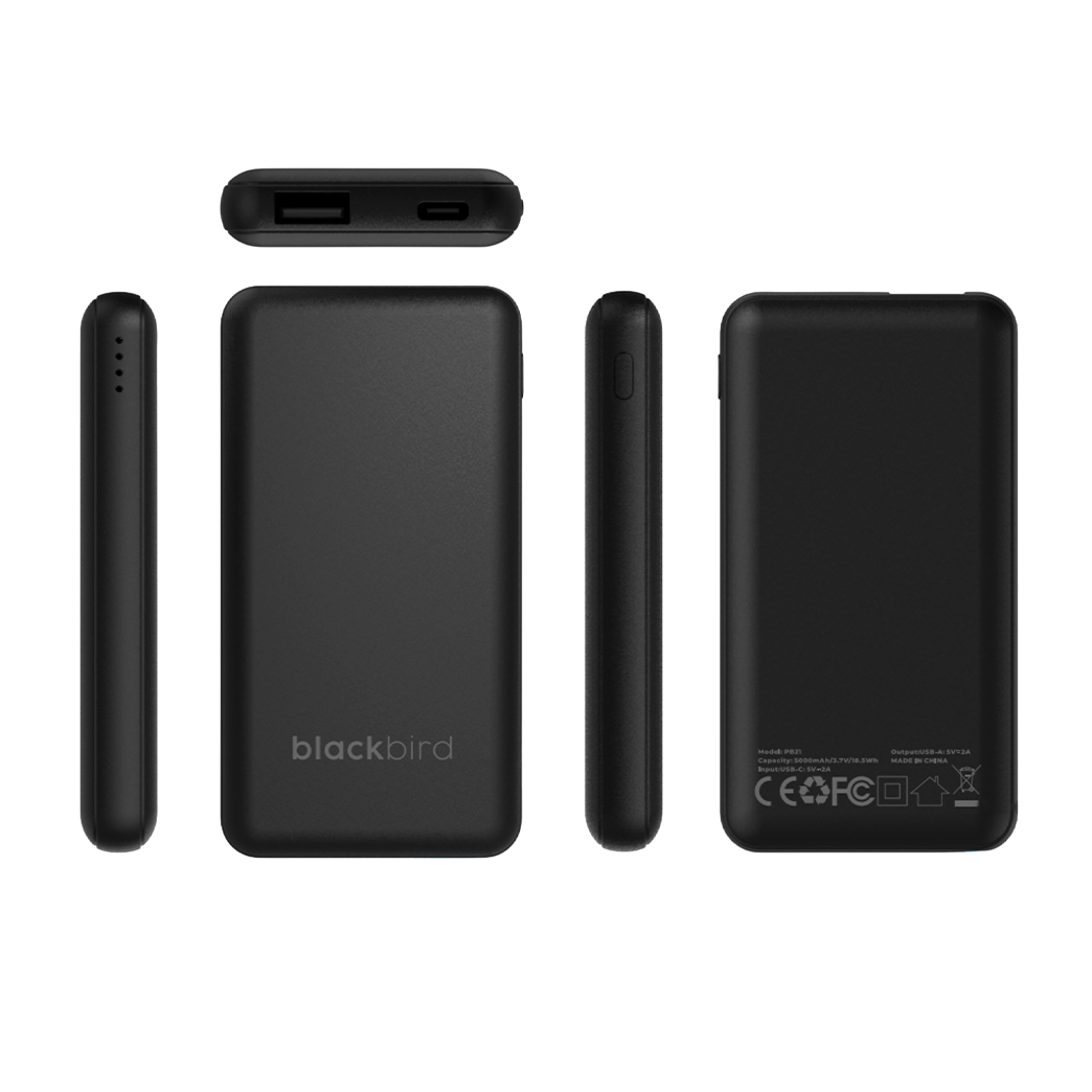 Audífonos Over Ear Bluetooth Con Powerbank Negro Blackbird
