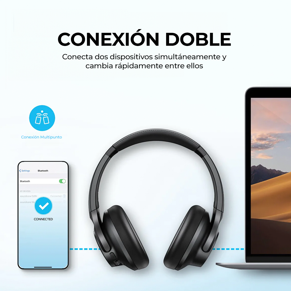Audífonos Inalámbricos Q20i Negro Soundcore