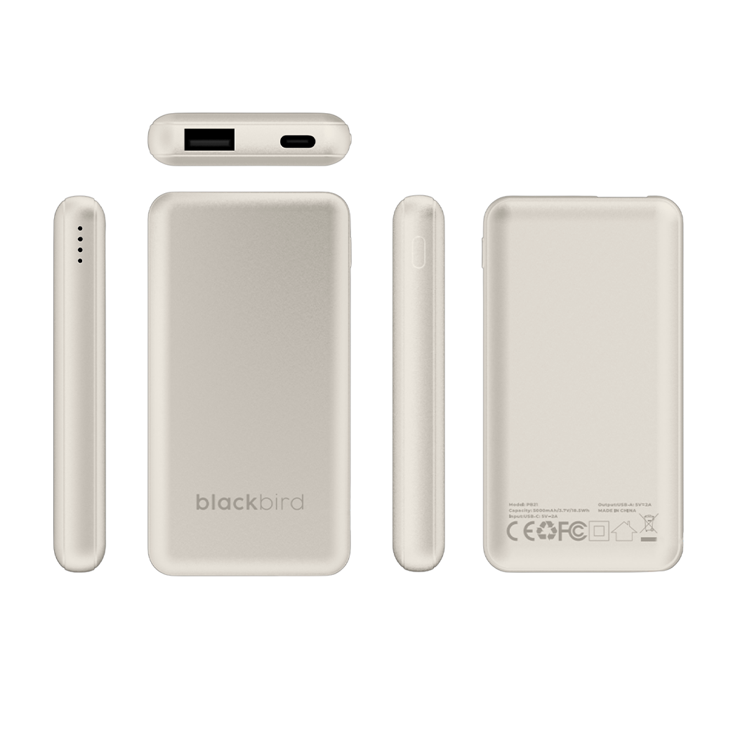 Audífonos Over Ear Bluetooth Con Powerbank Beige Blackbird