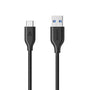 Cable USB-A a USB-C, material plástico, largo 0.9 metros, color Negro