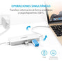 Adaptador Hub 4 puertos USB-C con Ethernet