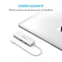 Adaptador Hub 4 puertos USB-C con Ethernet
