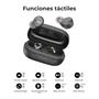 Audífonos True Wireless Earbuds Ultraligeros Negros Tozo