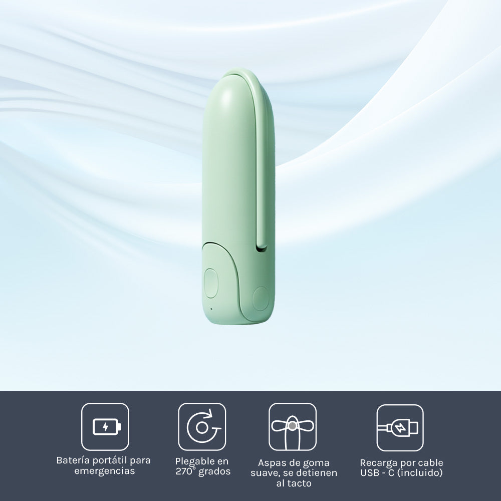 Mini Ventilador Recargable 3 en 1 Verde Claro Ozu