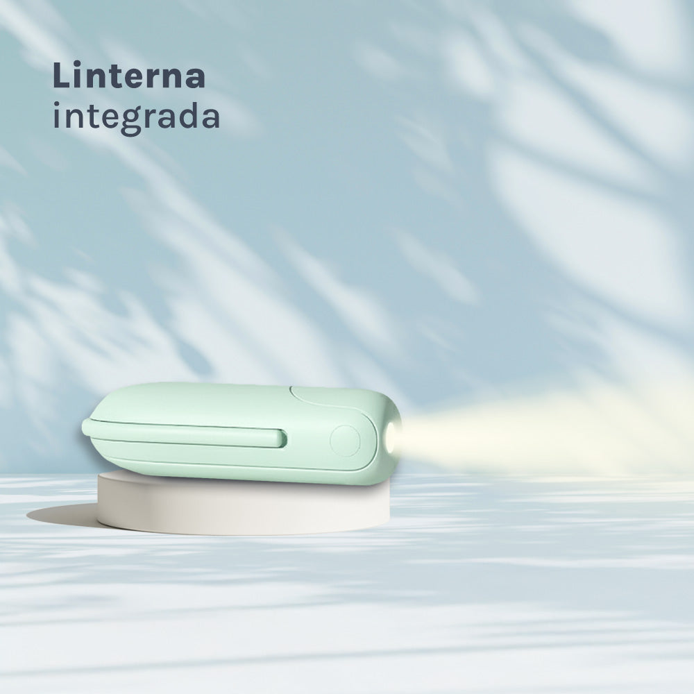Mini Ventilador Recargable 3 en 1 Verde Claro Ozu